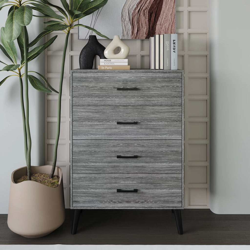 Rustic 4 Drawer Wooden Dresser F546