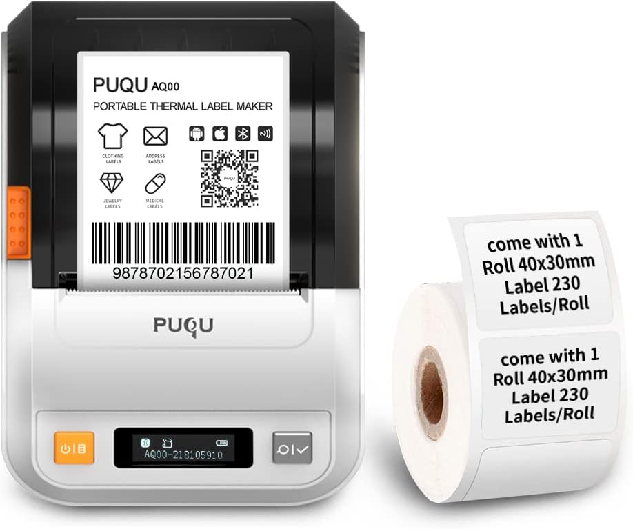 Black Bluetooth Thermal Label Printer N41045