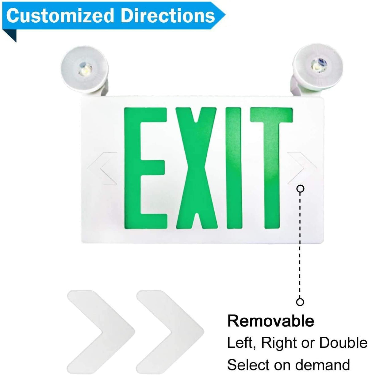 12 Pack LED Exit Sign with Emergency Lights, Double Face, Battery Backup K10246