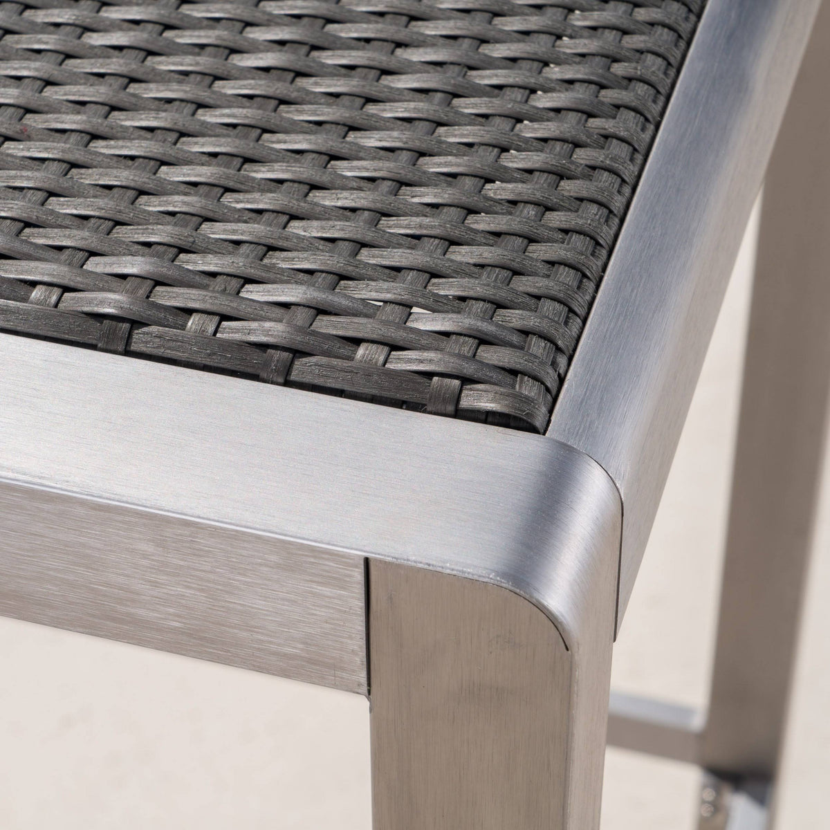 Gray Square Aluminum and Wicker Bar Table W795426