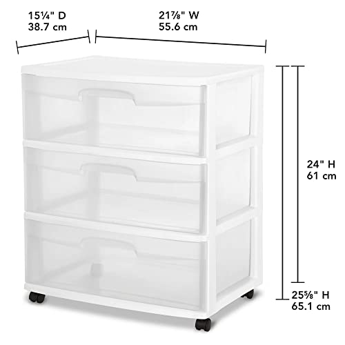 Plastic Storage Drawer Cart with 3 Clear Drawers E471706