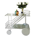 Iron Dining Cart with Glass Shelf O8634