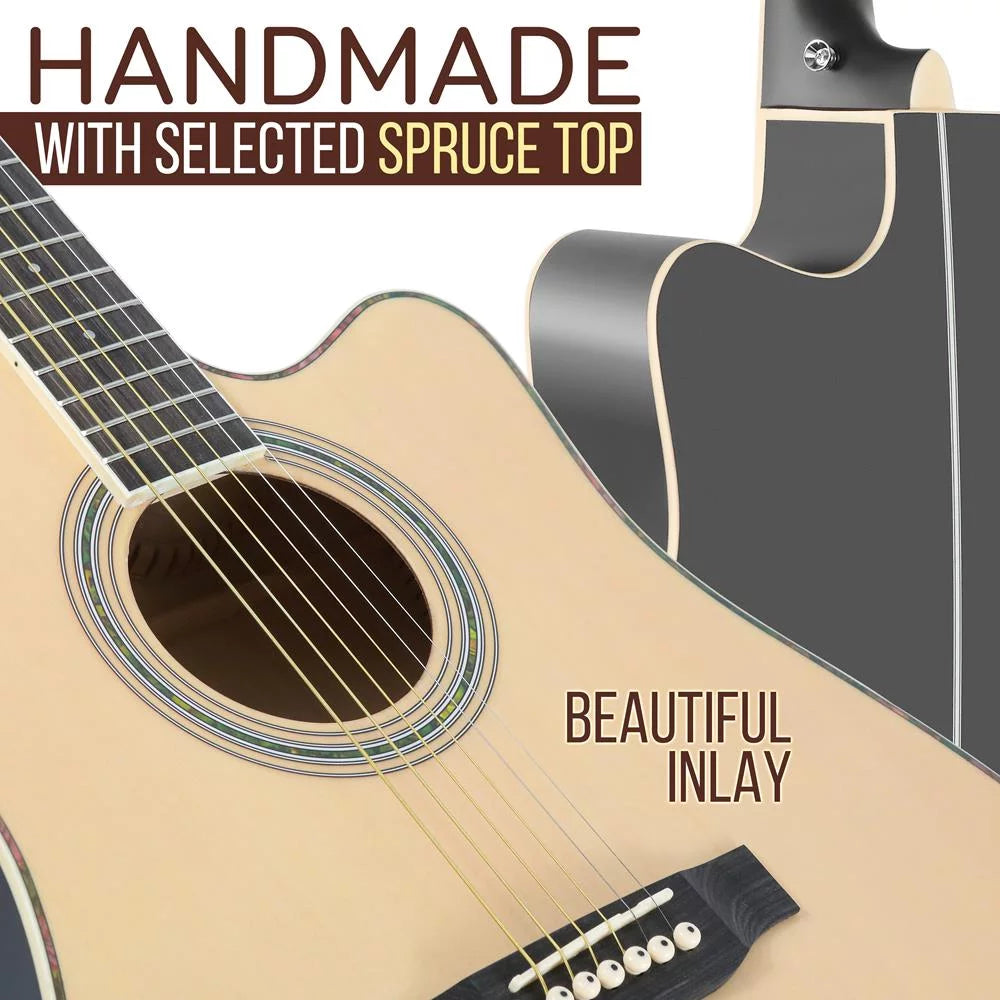 41” Steel String Spruce Wood Acoustic Electric Cutaway Guitar P403