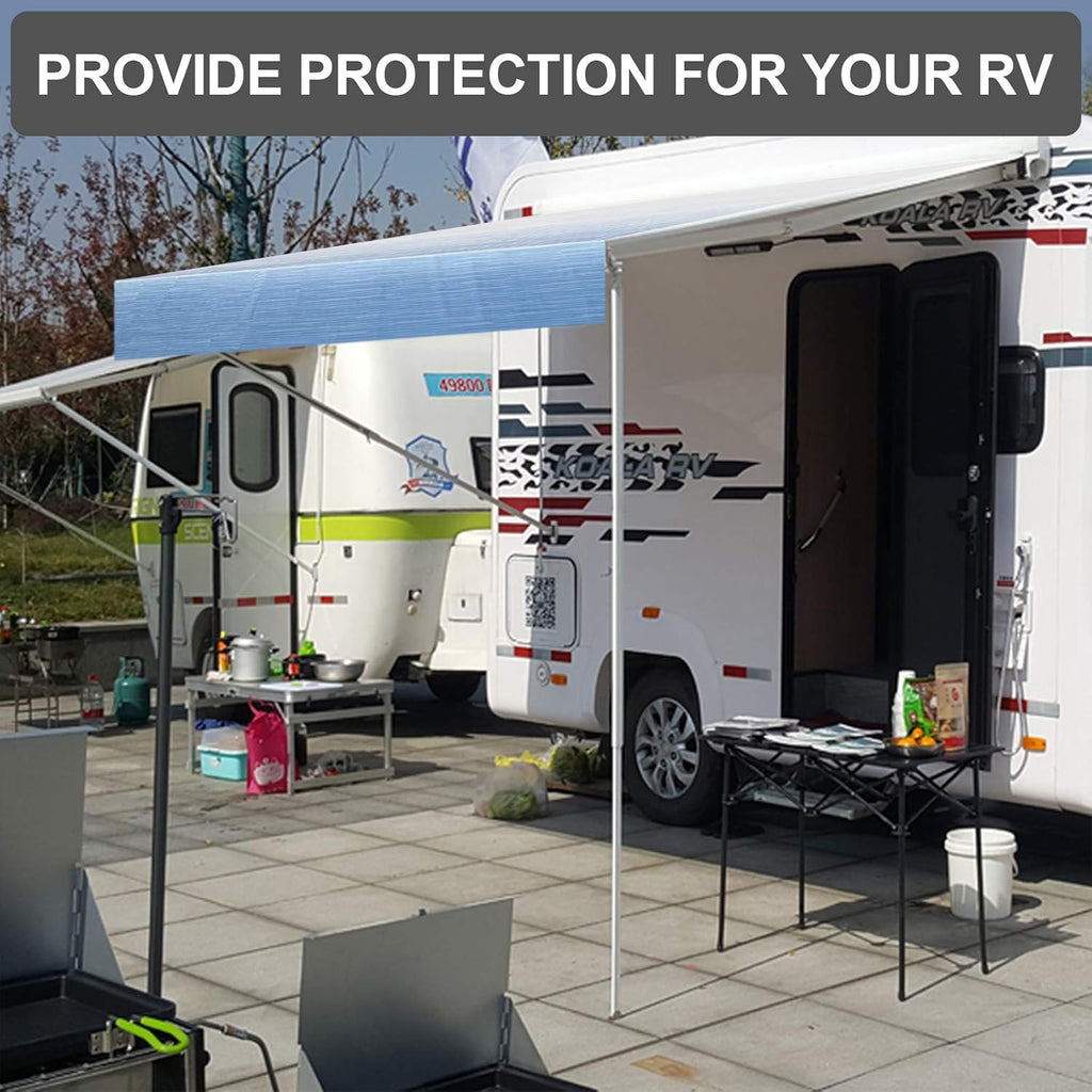 RV Awning Fabric Replacement Waterproof Vinyl Shade Screen - 19' (Fabric 18'2) S814