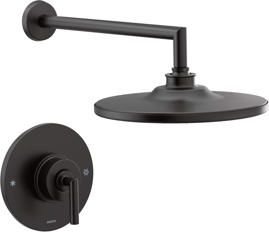 Matte Black Modern Shower Trim Kit with 10-Inch Rainshower R9763