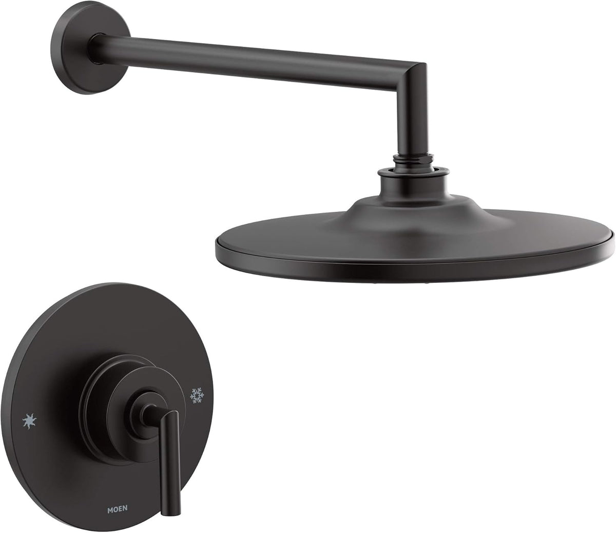 Matte Black Modern Shower Trim Kit with 10-Inch Rainshower R9763