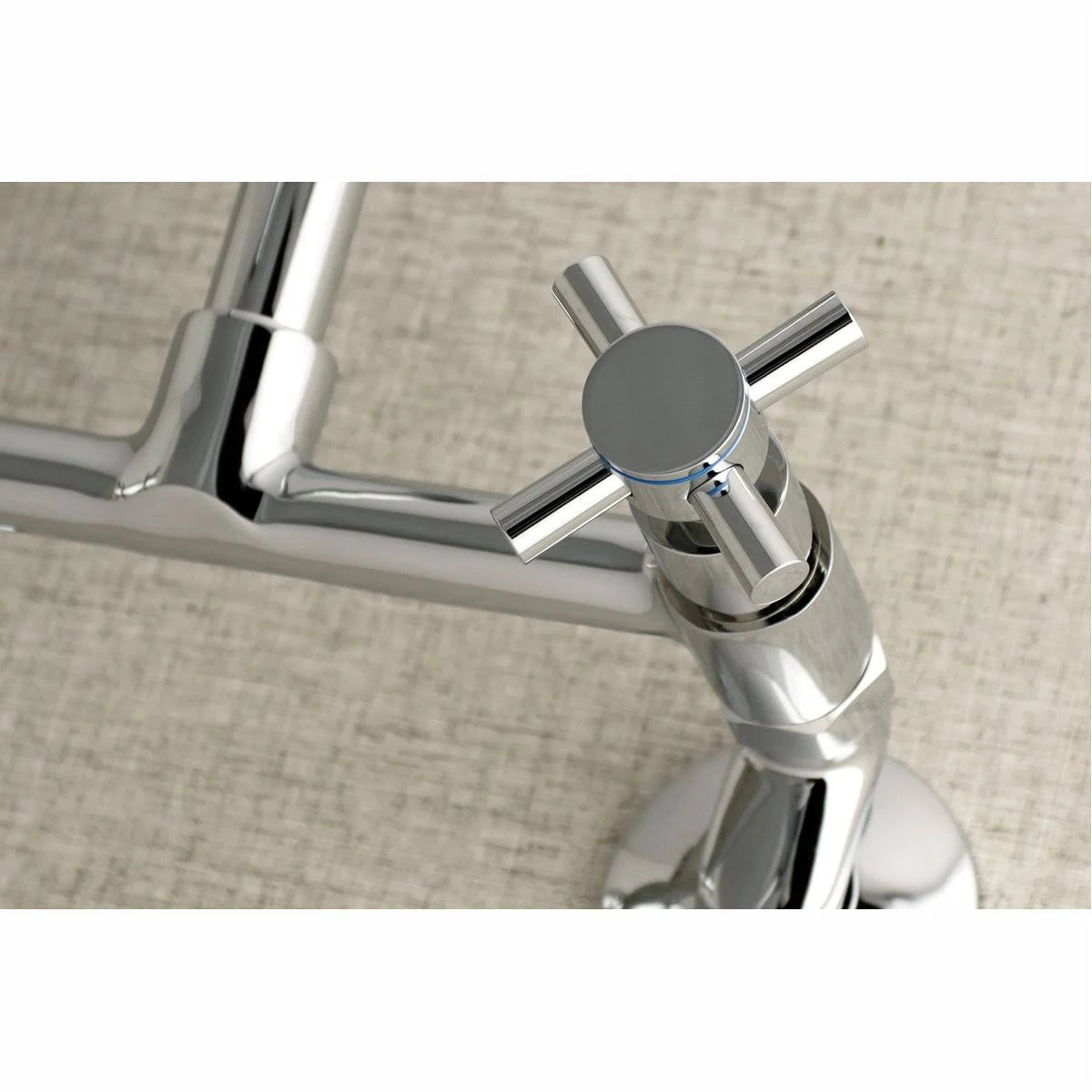 Brushed Nickel Adjustable Center Wall Mount Kitchen Faucet H21465