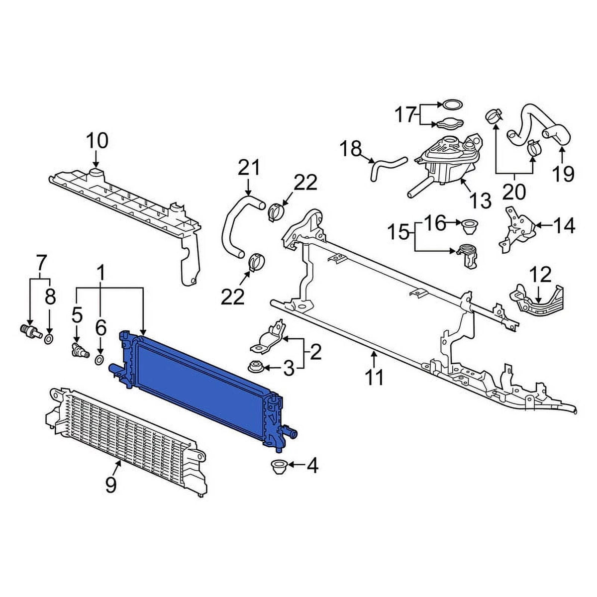 Cooling Radiator Plastic Tank Aluminum Core H35677