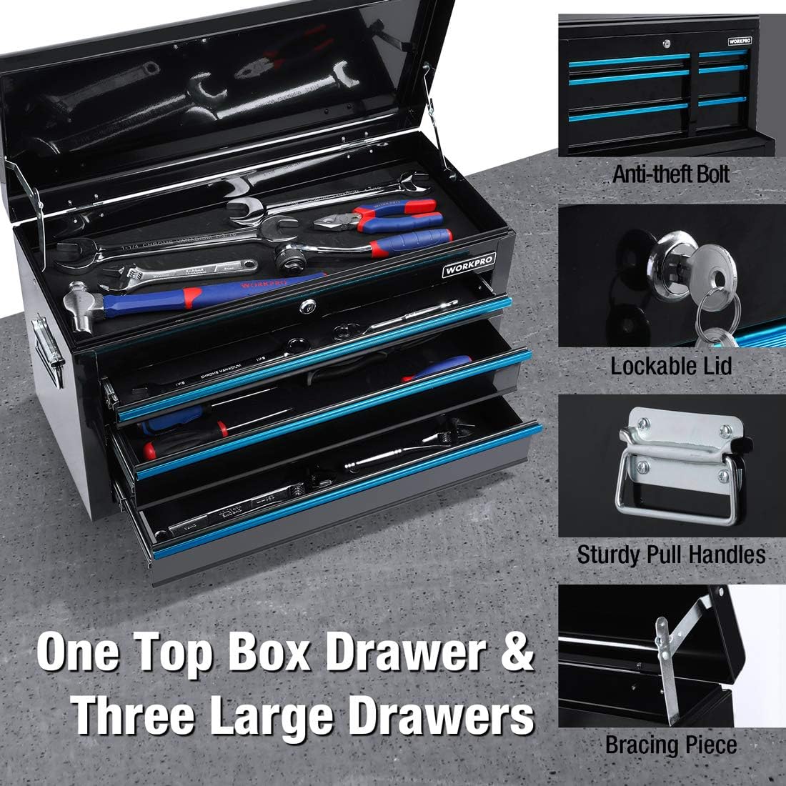 5-Drawer Rolling Tool Chest with Sliding Metal Drawer G23029