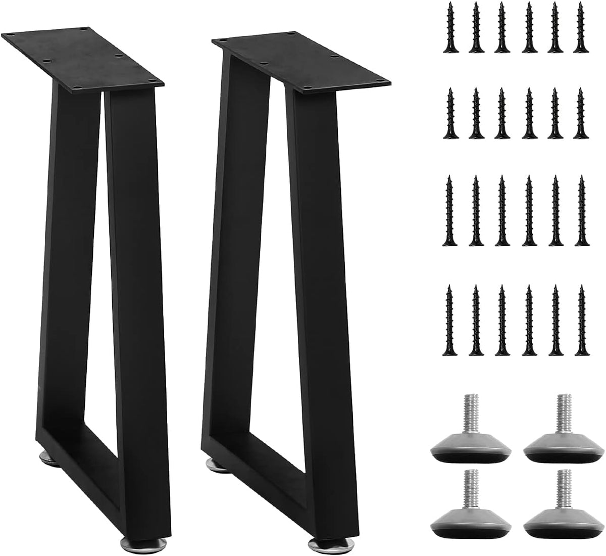 28 Inch Adjustable Metal Furniture Legs 2PCS Black J60284