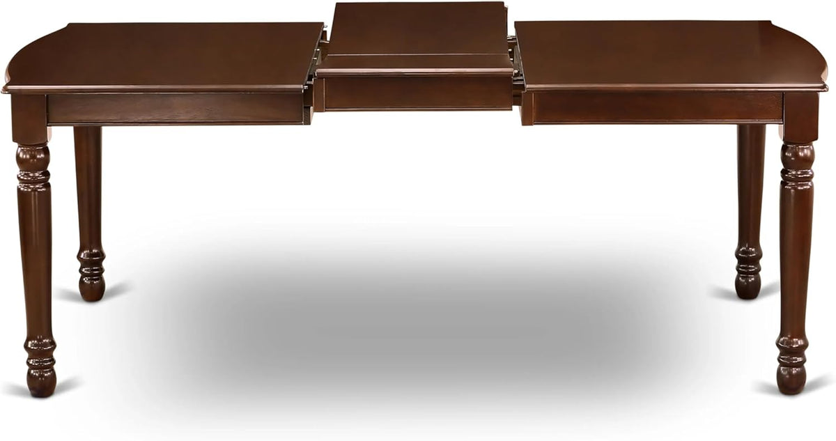 7 Piece Rectangle Wood Dining Table Set with 6 Upholstered Chairs, Mahogany Q8919