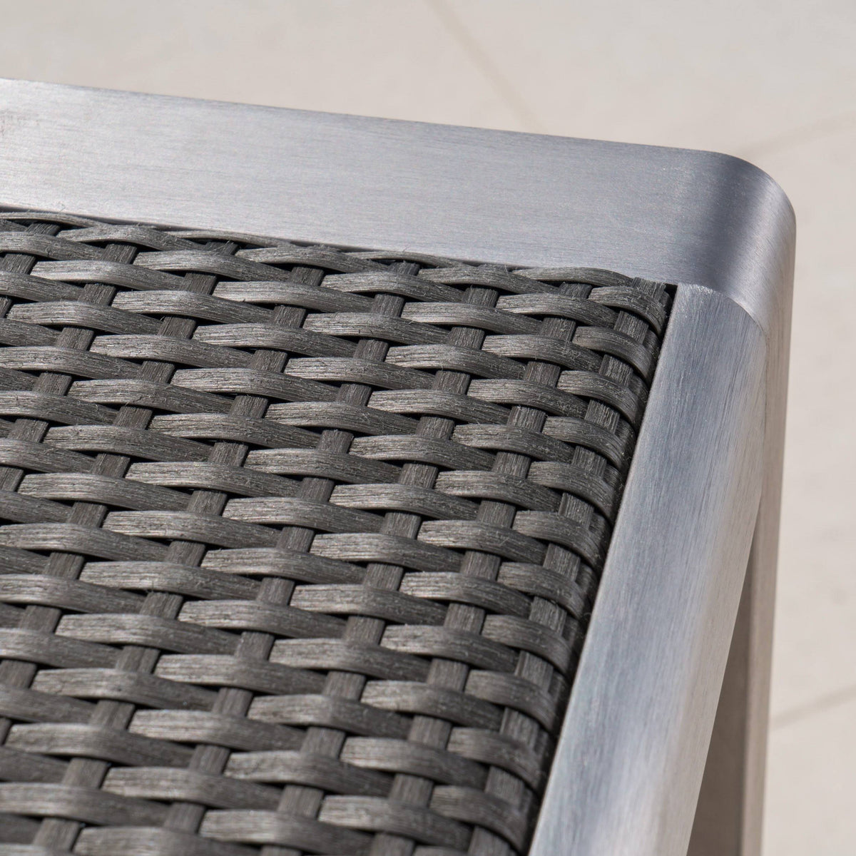 Gray Square Aluminum and Wicker Bar Table W795426