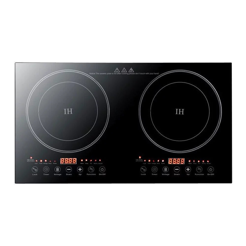 2-Burner Tempered Glass Electric Induction Cooktop 2400W L913