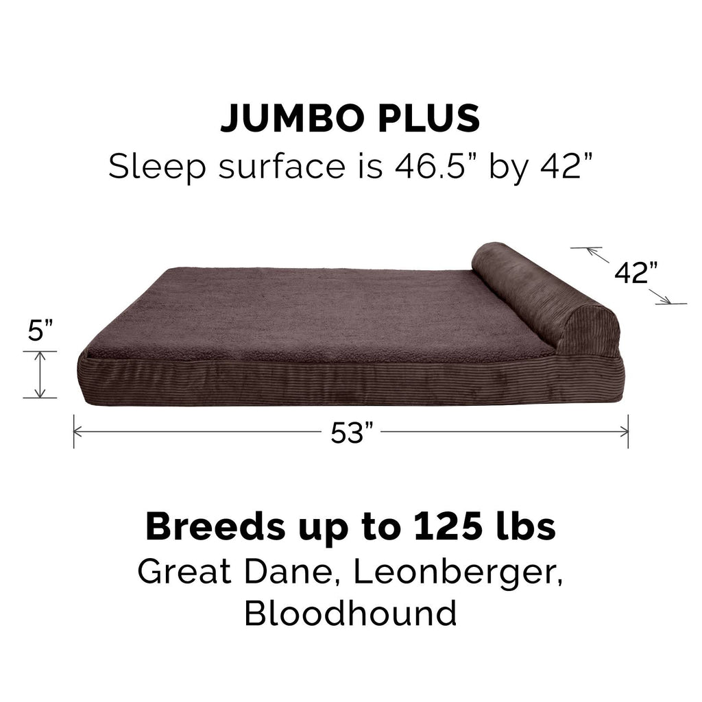 Memory Foam Corduroy Chaise Lounge Pet Bed Z450
