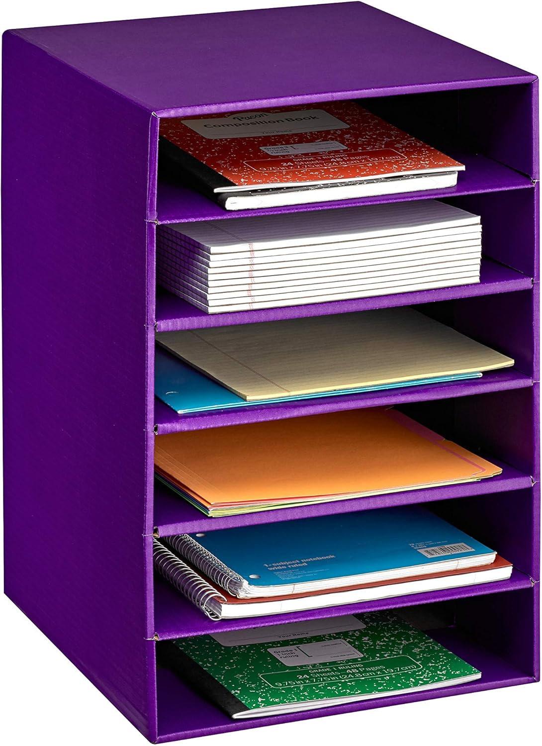 6-Slot Cardboard Paper Storage Organizer A11830