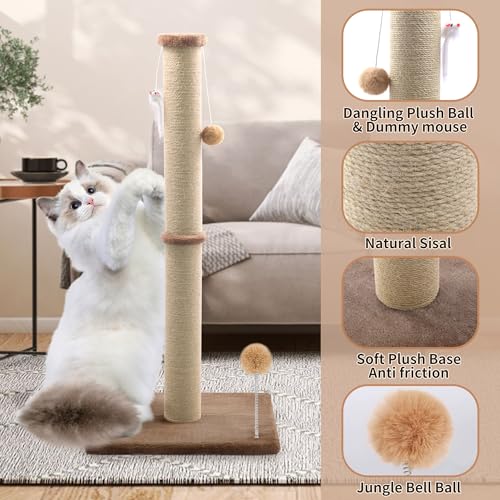 Gray 36 inch Cat Scratching Post with Sisal Rope Z61533