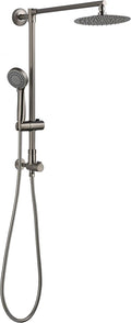 8" Low Profile Rain Shower System with Slide Bar Handheld Shower Combo (Brushed Nickel) S34560
