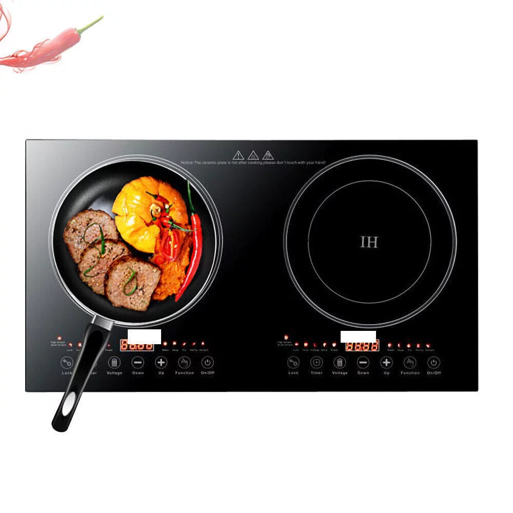 2-Burner Tempered Glass Electric Induction Cooktop 2400W L913