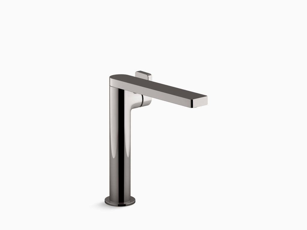 Tall Single Bathroom Sink Faucet with Lever Handle, Titanium F85508