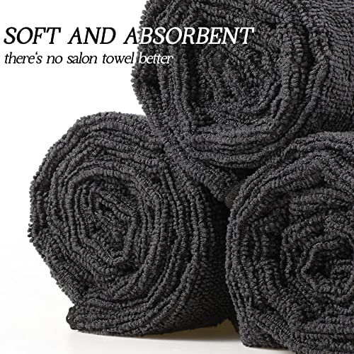 36 Packs Gray Microfiber Absorbent Salon Towels 16 x 28 Inches I49631