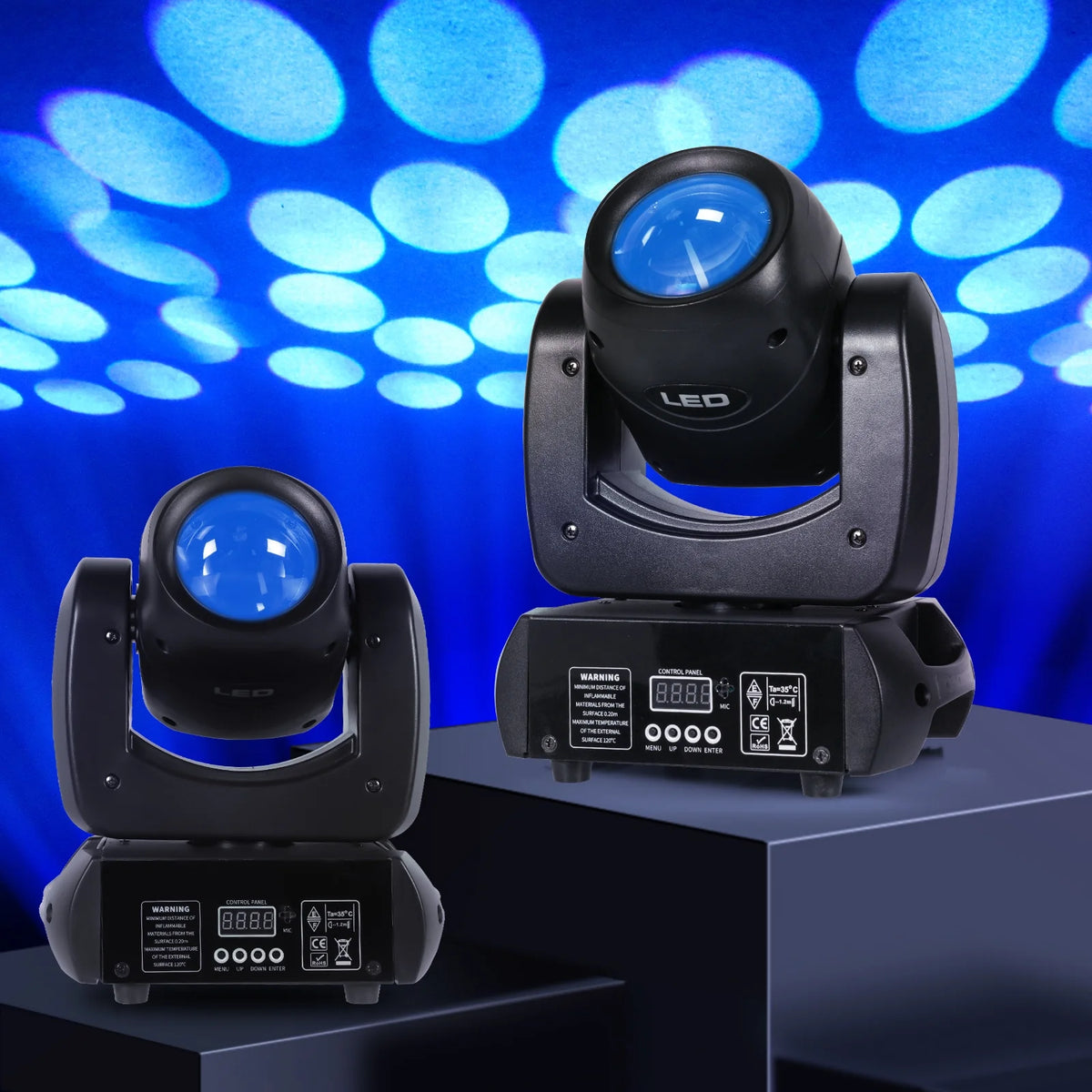 4pcs Stage Light with Flightcase, 18 Prism Beam Gobo Moving Head Light, COB LED DJ Lighting T1317