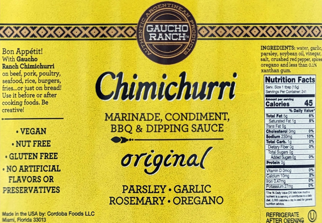 Chimichurri Marinade Dipping Sauce 128 oz U390763