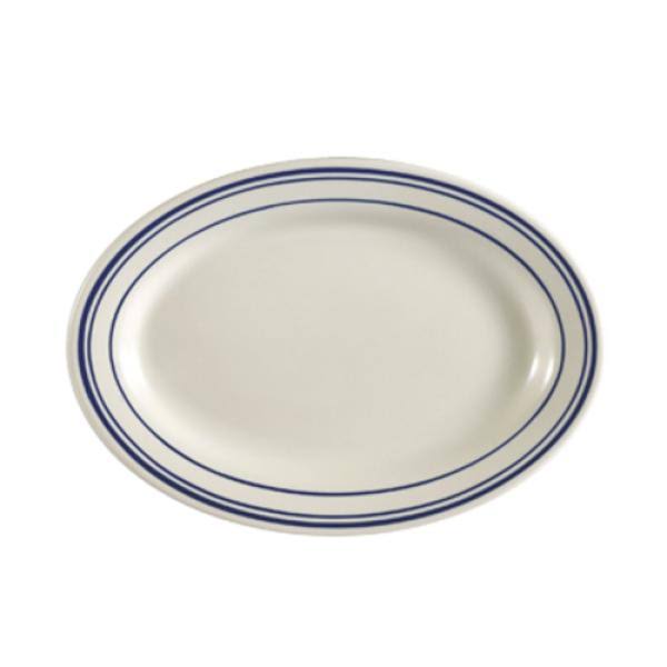 Blue Line Rolled Edge Oval Platter 13-1/2in. x 9-1/4in. D375775