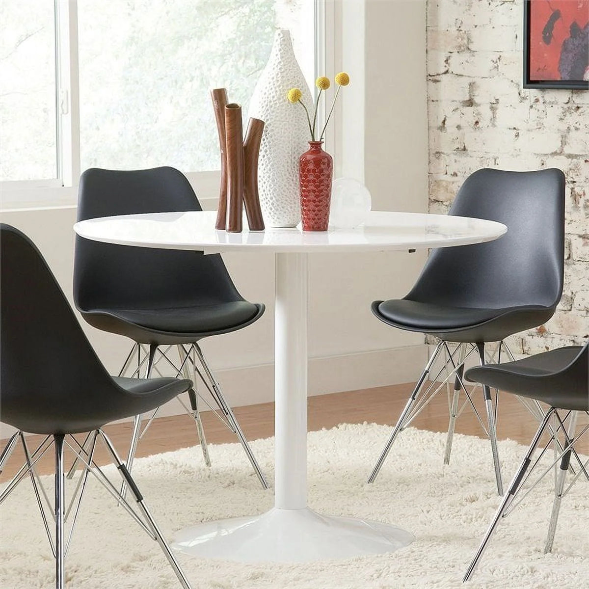White Round Dining Table B738