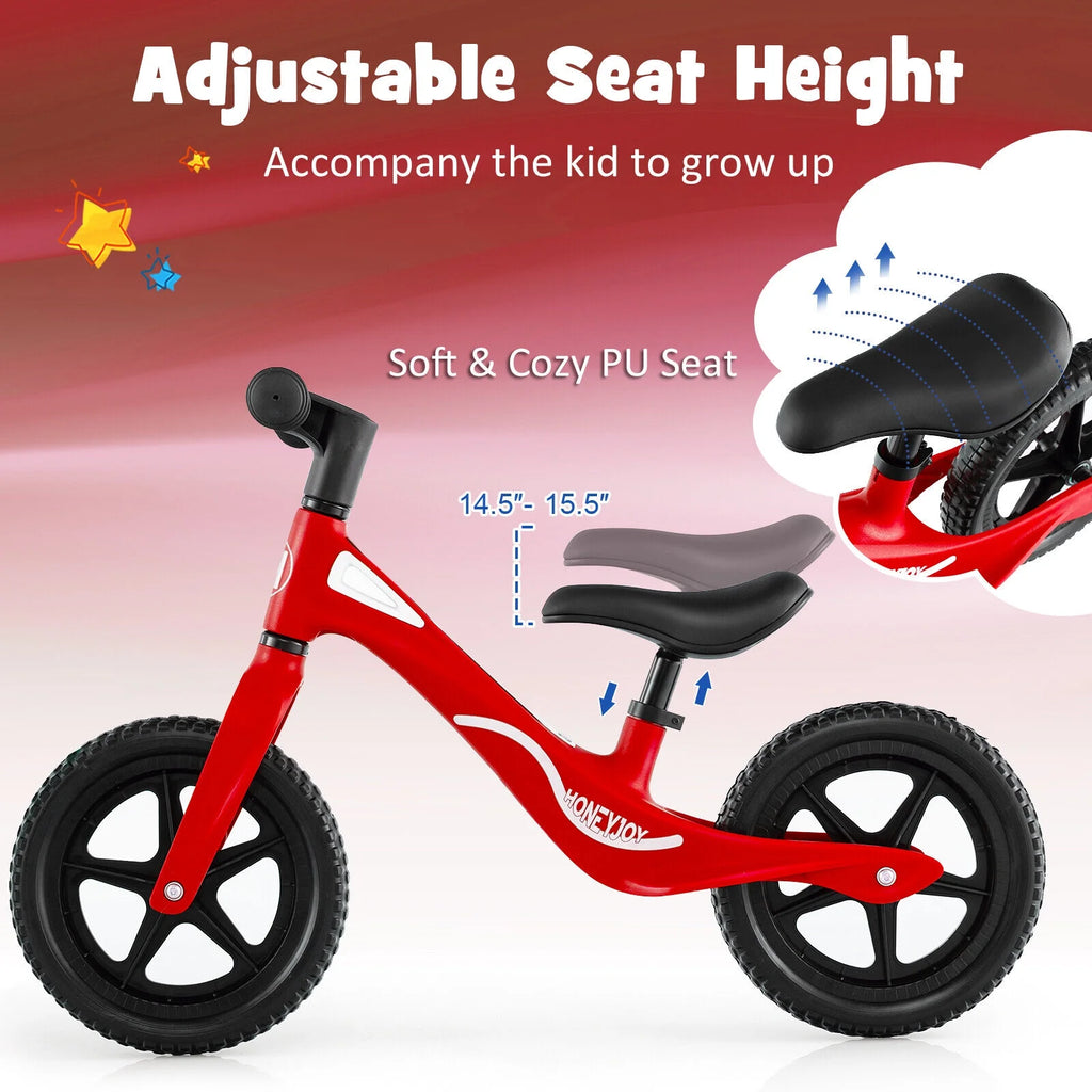 Balance Bike No Pedal Lightweight Toddler Training Bicycle with Adjustable Seat W8650