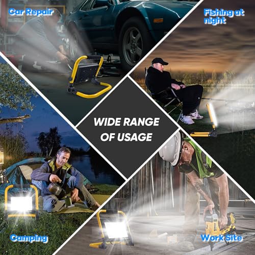21,000 Lumen 2 Adjustable LED Work Light Heads Collapsible Tripod 6,500 Kelvin E668013