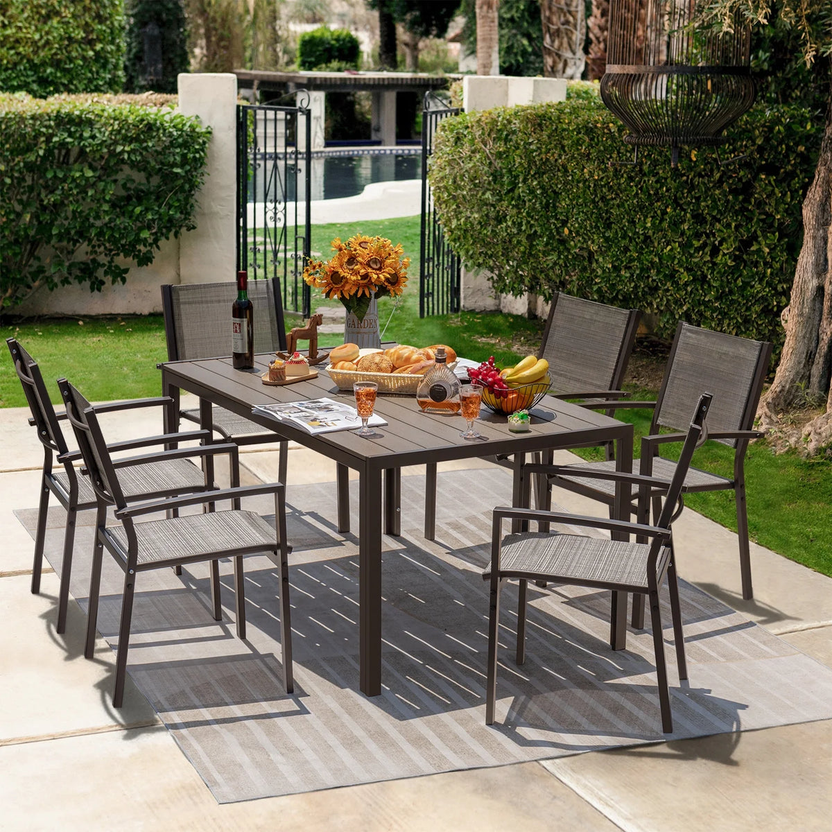 7 Pieces Patio Conversation Set Light Gray C155646
