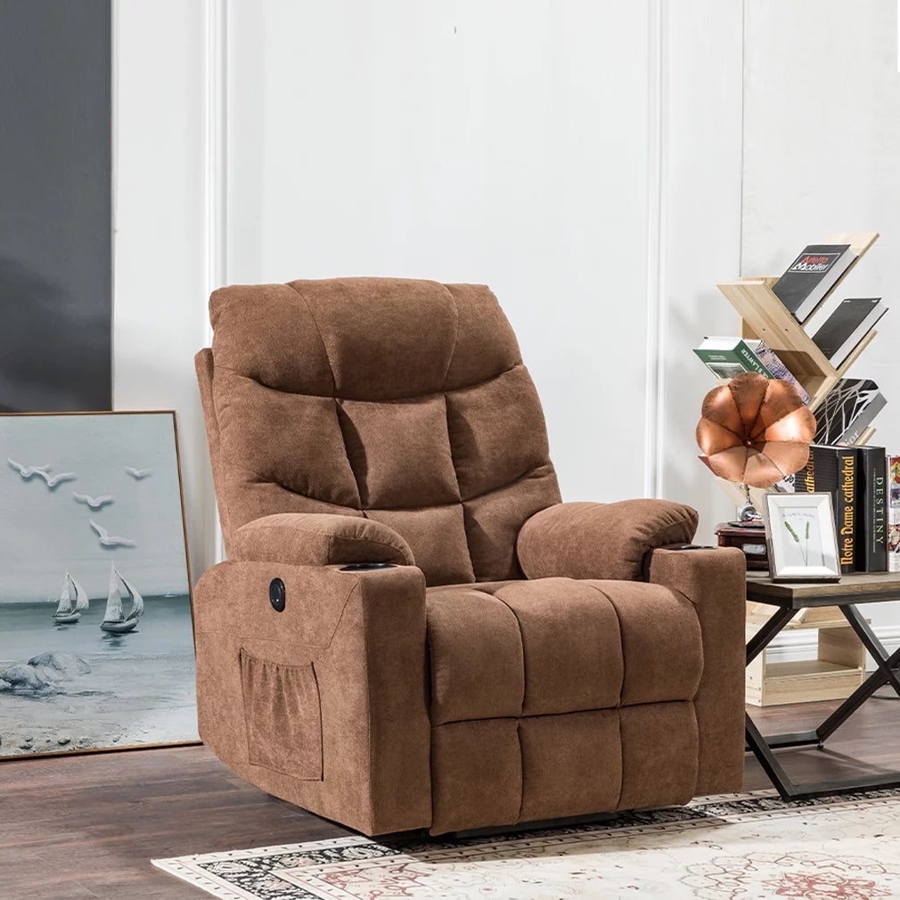 Brown Electric Lift Recliner with Cup Holders L325