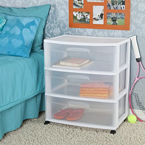 Plastic Storage Drawer Cart with 3 Clear Drawers E471706