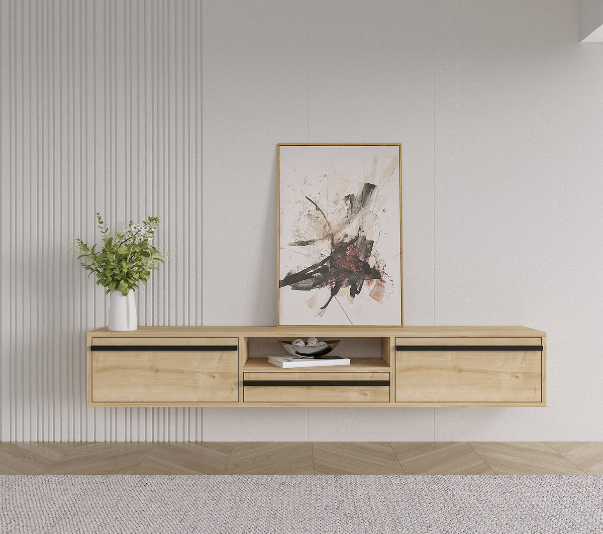 71" Wall Mounted Floating Entertainment Media Console T222