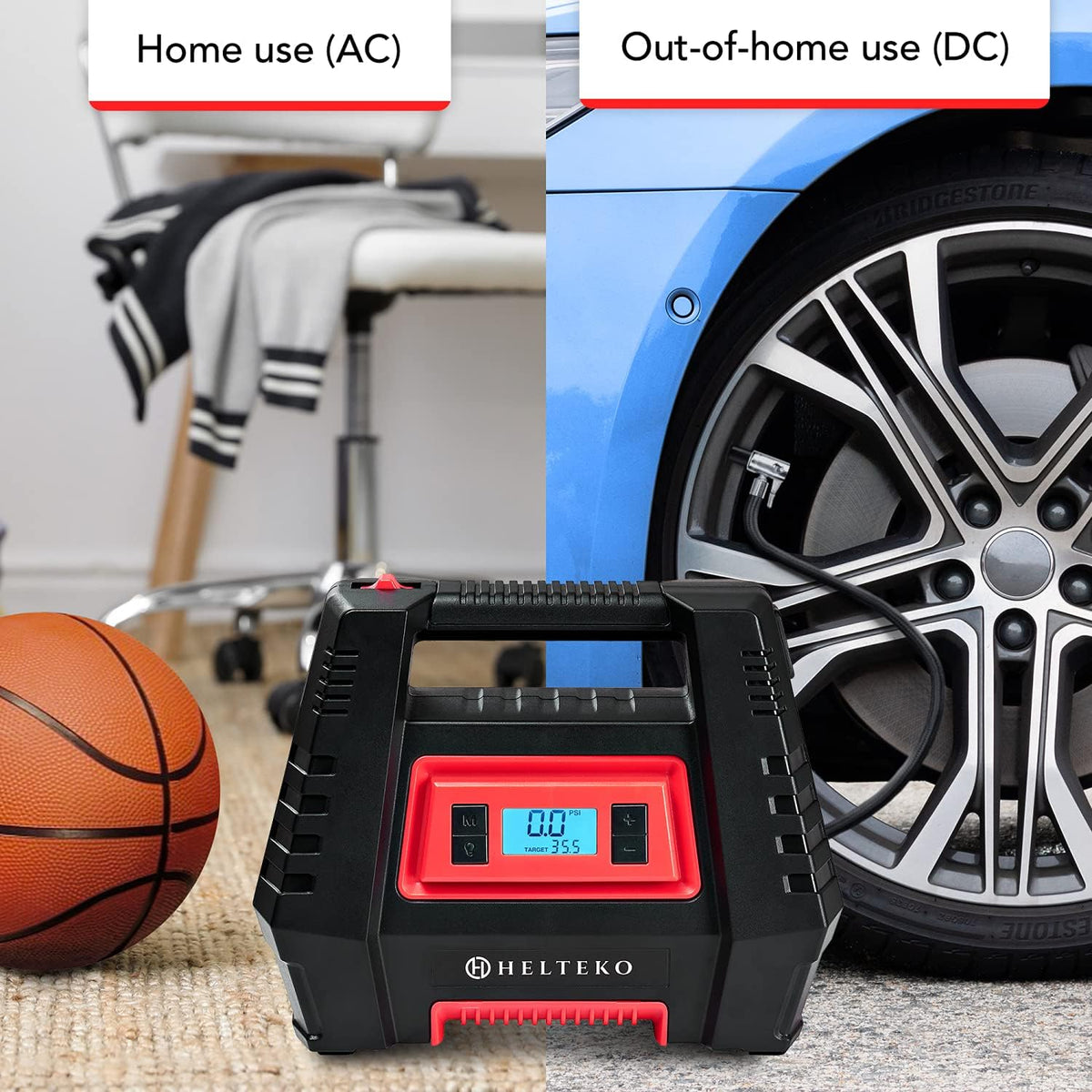 Portable AC/DC Digital Tire Inflator Air Pump T1223