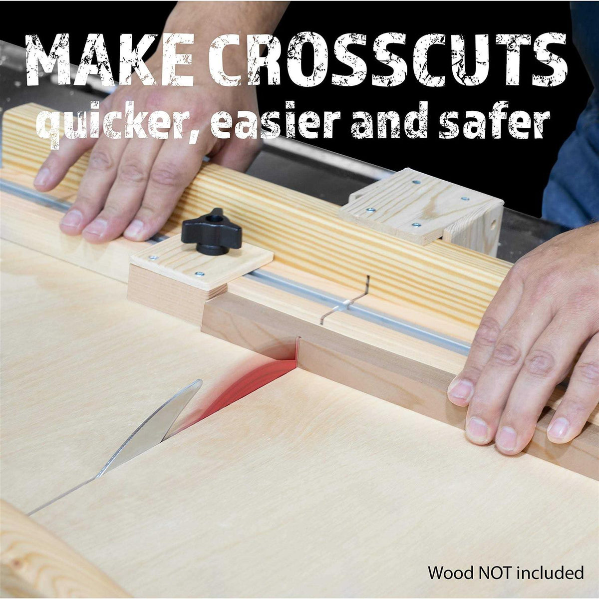 DIY Table Saw Crosscut Sled Kit with 2 UHMW Bars 2 Aluminum Tracks 1 Knob 1 Bolt X64866