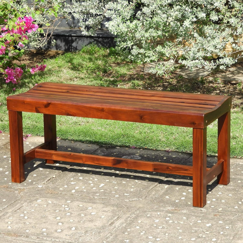 Acacia 42-inch Backless Bench with Contoured Seat Q1485