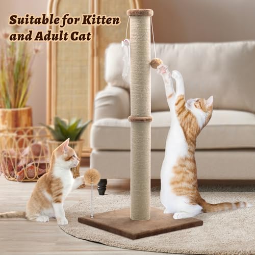 Gray 36 inch Cat Scratching Post with Sisal Rope Z61533