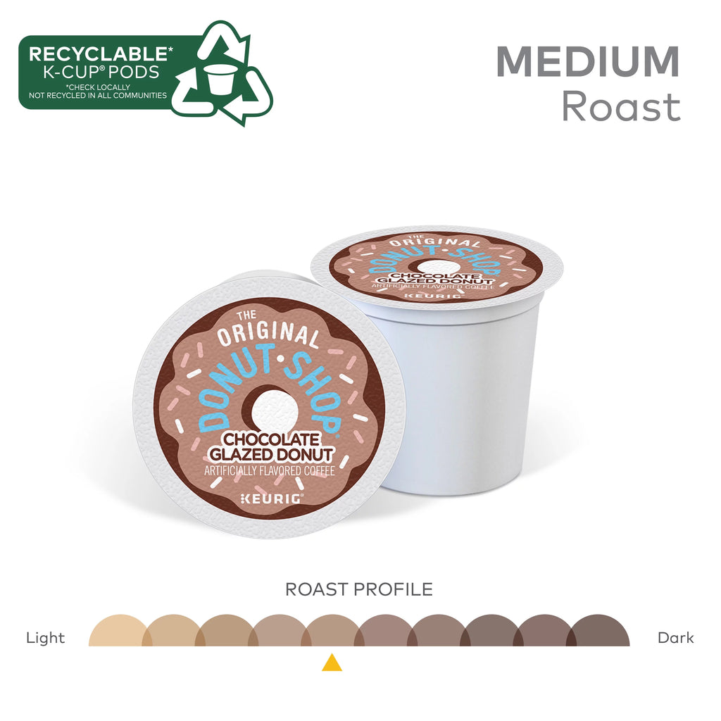 Chocolate Glazed Donut Medium Roast Coffee K-Cup Pods, 24 Count Q33350