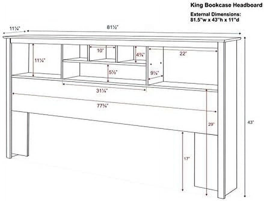 King Bookcase Headboard in Espresso Q25200