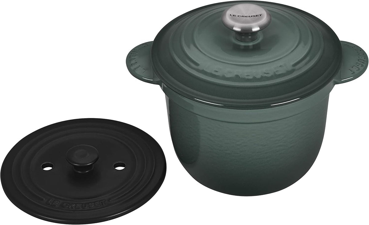 Enameled Cast Iron Rice Pot with Stoneware Insert, 2-1/2-Quart T711