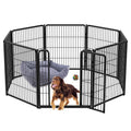 8 Panel 32" Height Dog Playpen with Silicone Foot Pads and Muffler Tubes W831571