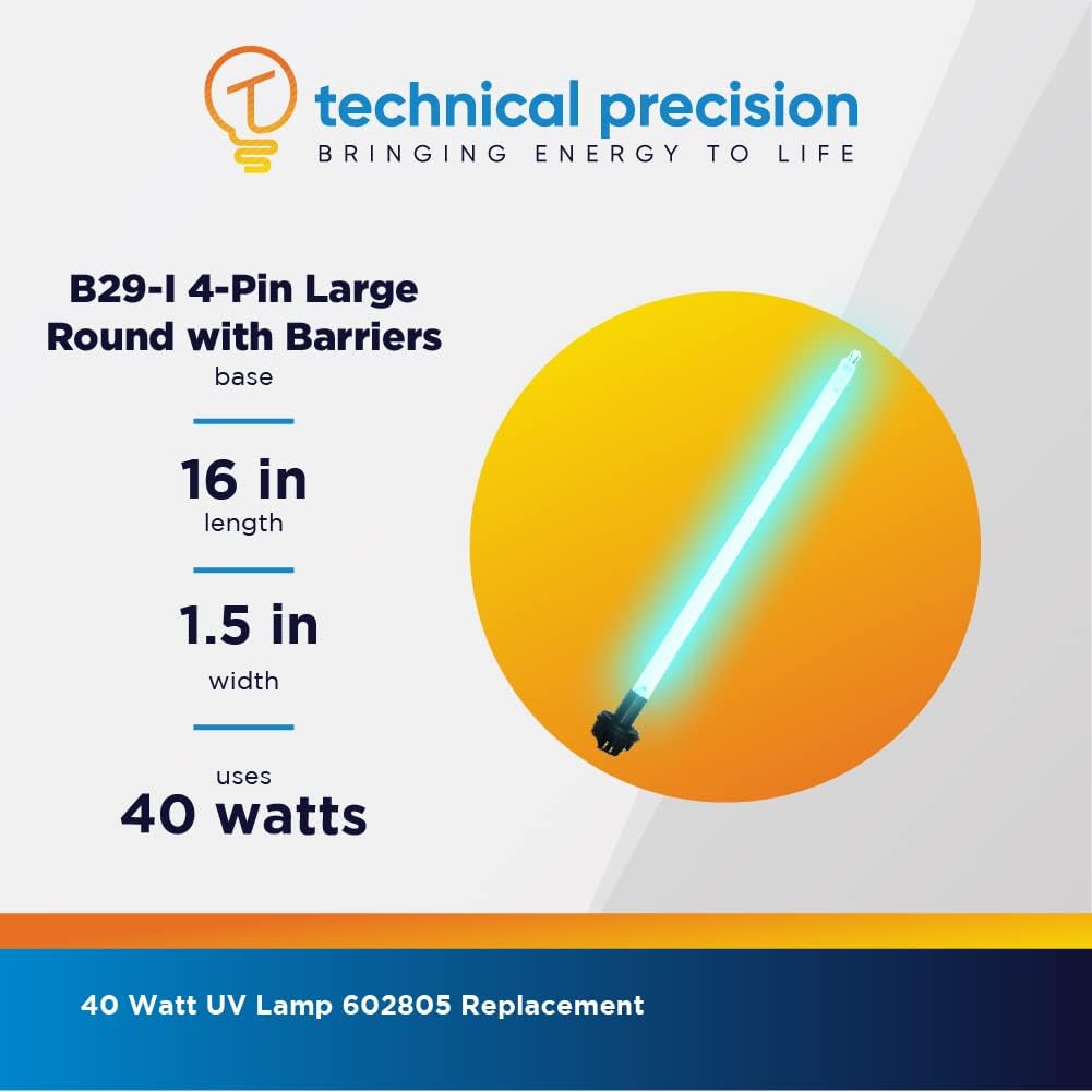 40 Watt UV Replacement Bulb 4 Pin Clear 2 Pack G15266