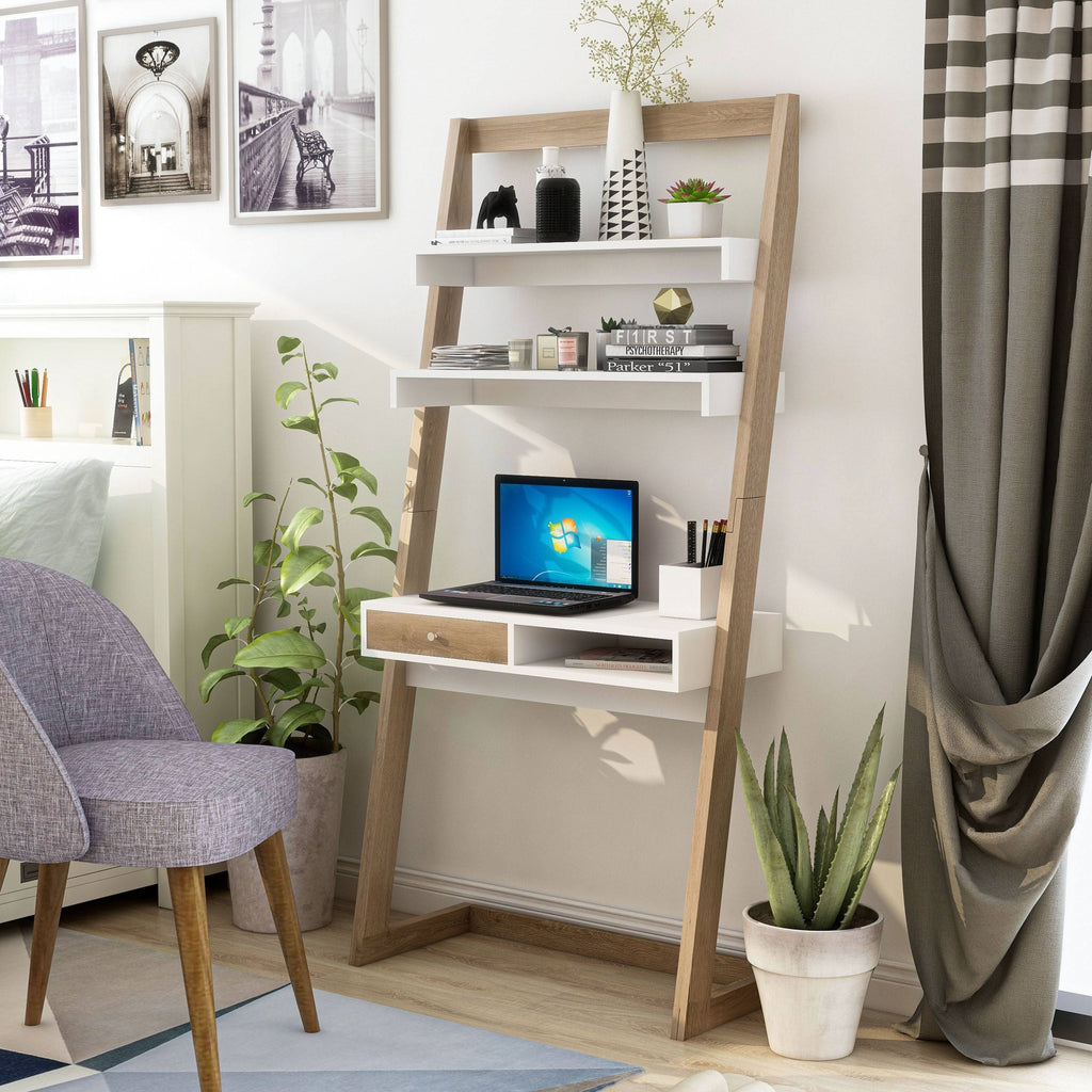 Contemporary 2-Tone 32-Inch Leaning Writing Desk U56589