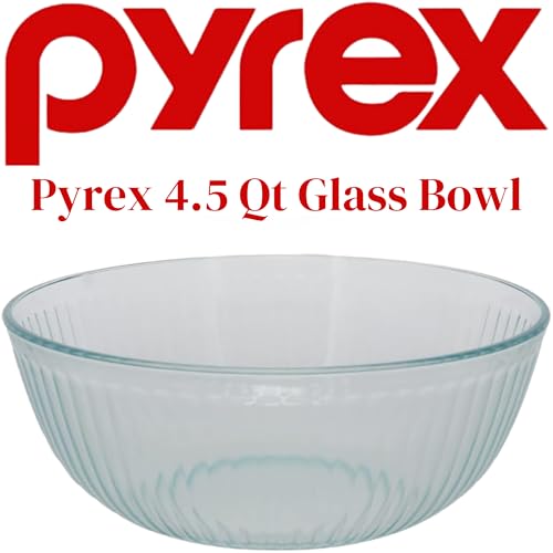 4.5 Quart Glass Mixing Bowl With Blue Lid C33987