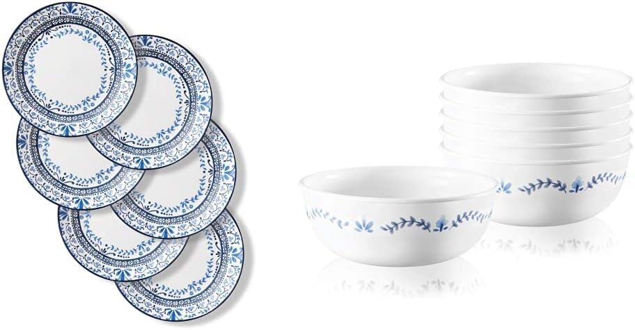 6-Piece Dinner Plates Set, Triple Layer Glass Round Plates S884