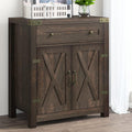 Rustic Oak Storage Cabinet with Drawer and 2 Doors X3786
