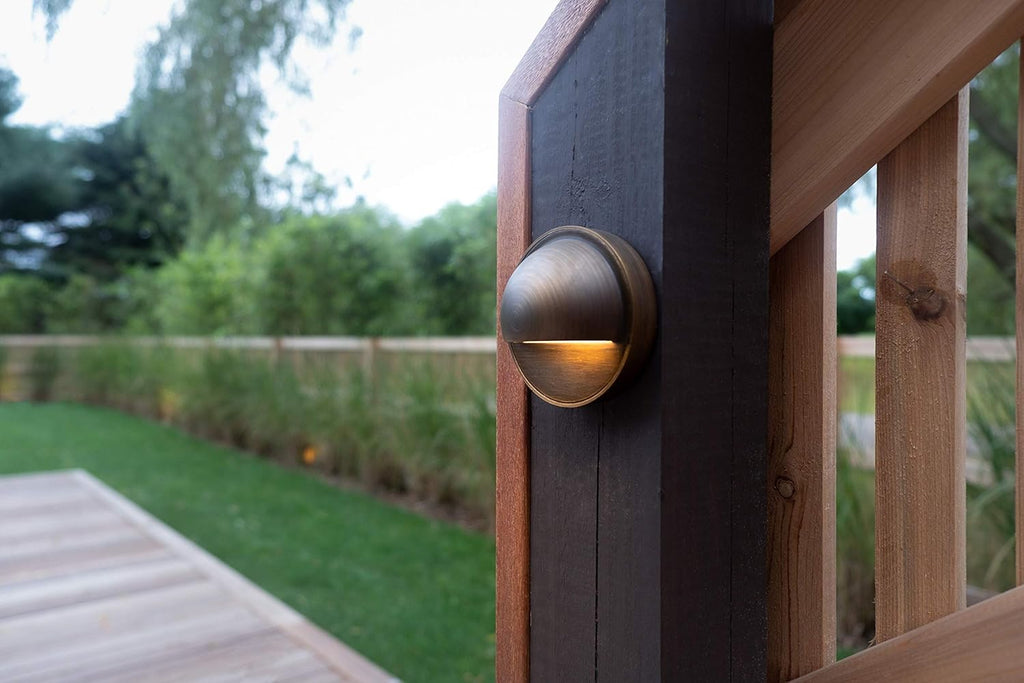 Cast Brass 12V Deck Light with LED Bulb K499844