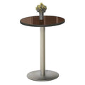 Round Barista Cafe Height Table Black Laminate Top Silver Base Z16565