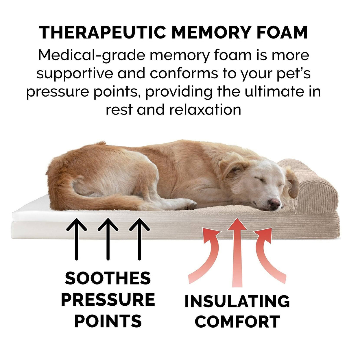 Memory Foam Corduroy Chaise Lounge Pet Bed Z450